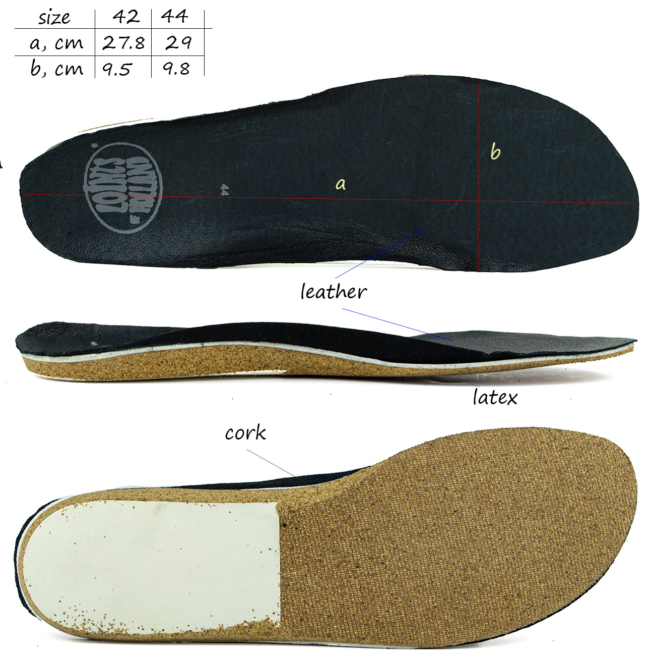 removable insole for men's shoes 41795