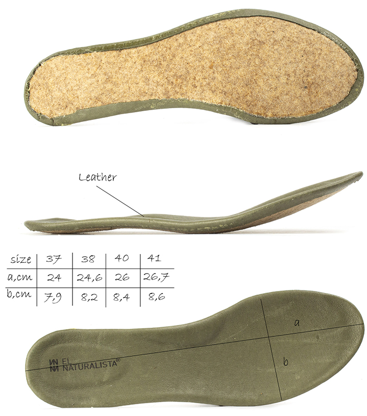 Removable insole for Kentia El Naturalista Booties