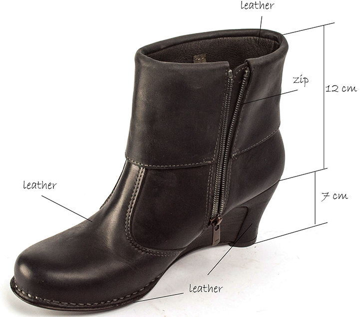 Neosens women's Bonarda black wedge ankle boots