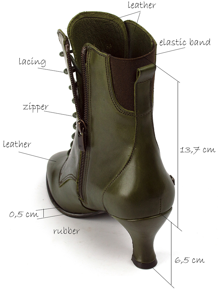 Neosens Olive Kitten Heel Ankle Boots